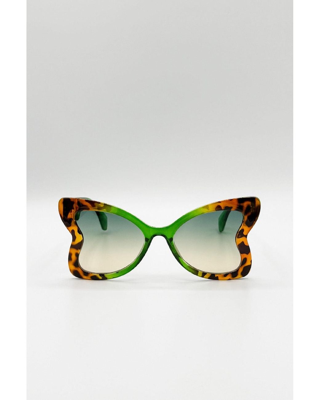 SVNX Green Oversized Butterfly Sunglasses