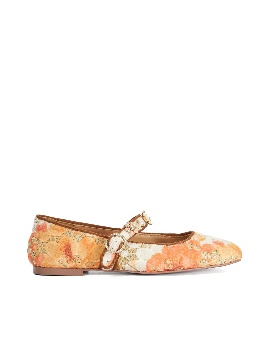 Dune Natural Hennrietta Floral Mary Janes