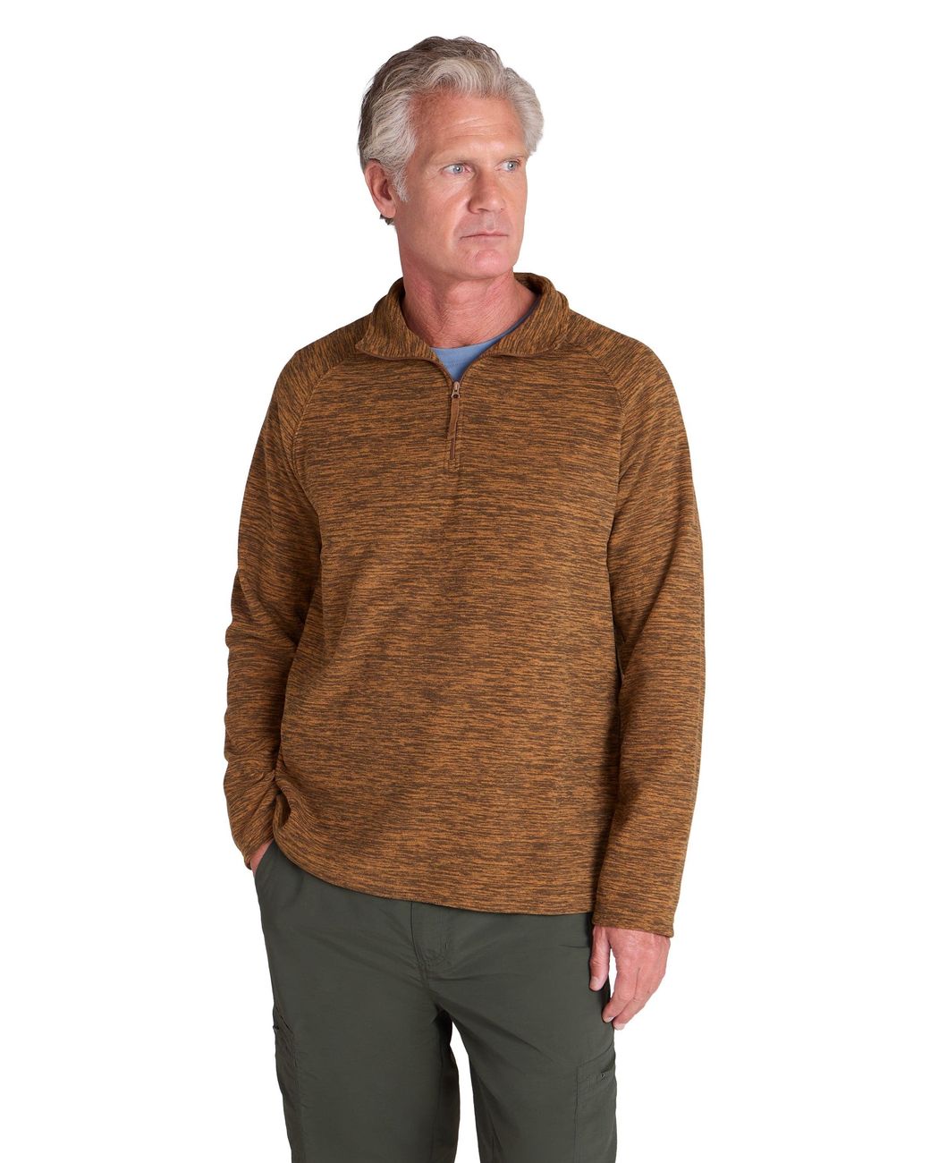 Mountain Warehouse Brown 'Snowdon' Fleece Top Half Zip Breathable Quick Dry Sweater for men