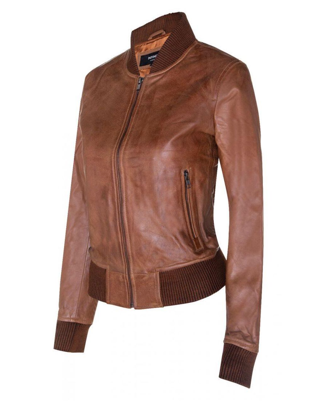 Infinity Leather Brown Classic Ma-1 Bomber Jacket-Newcastle