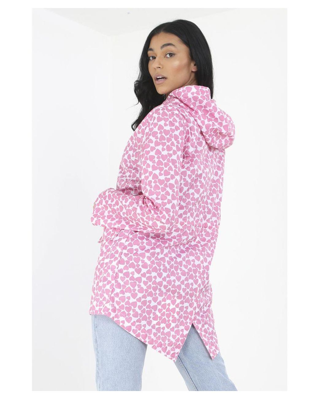 Brave Soul Pink Lightweight Showerproof Hooded Mac