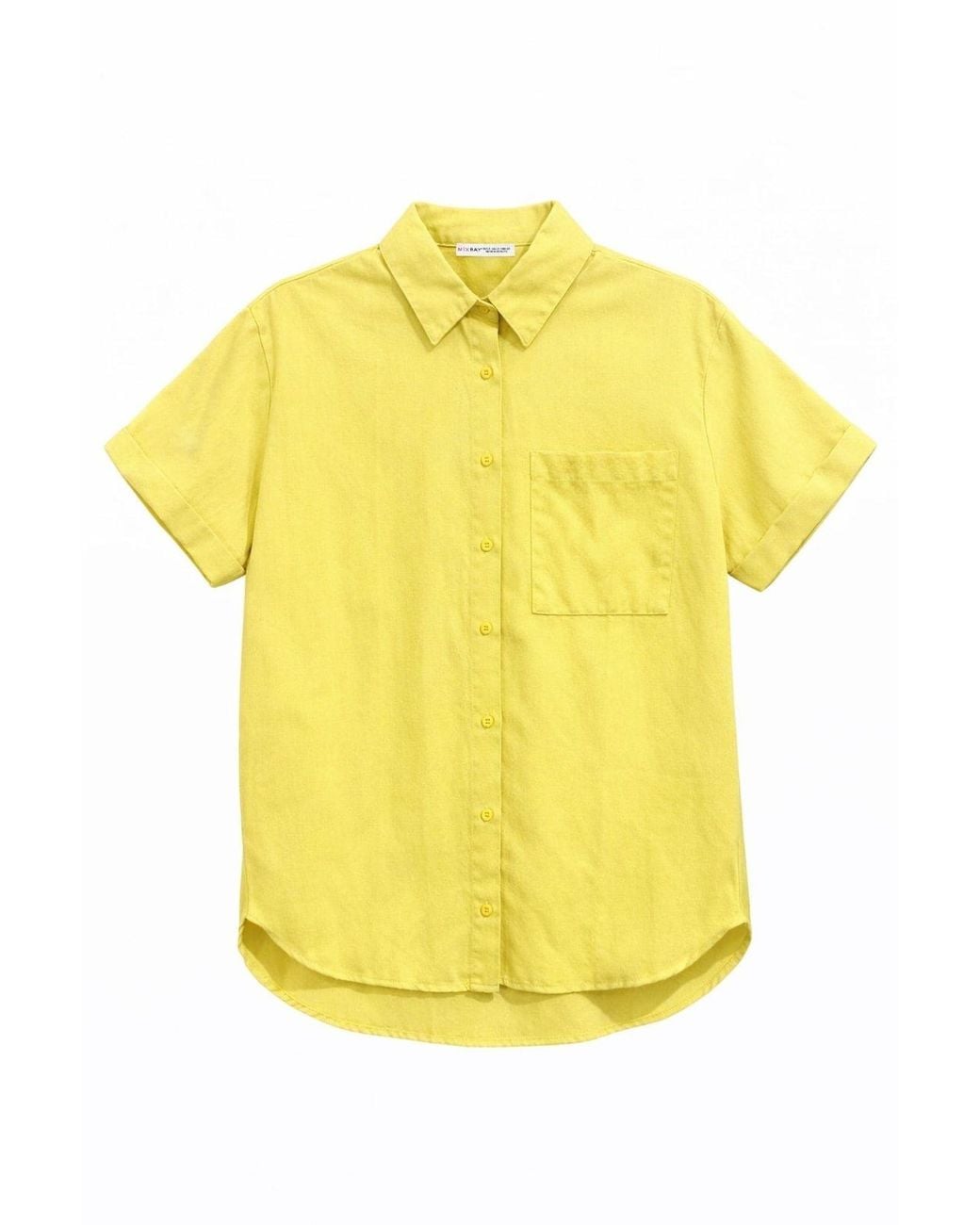 MixRay Yellow Short Sleeve Shirt With Pockets
