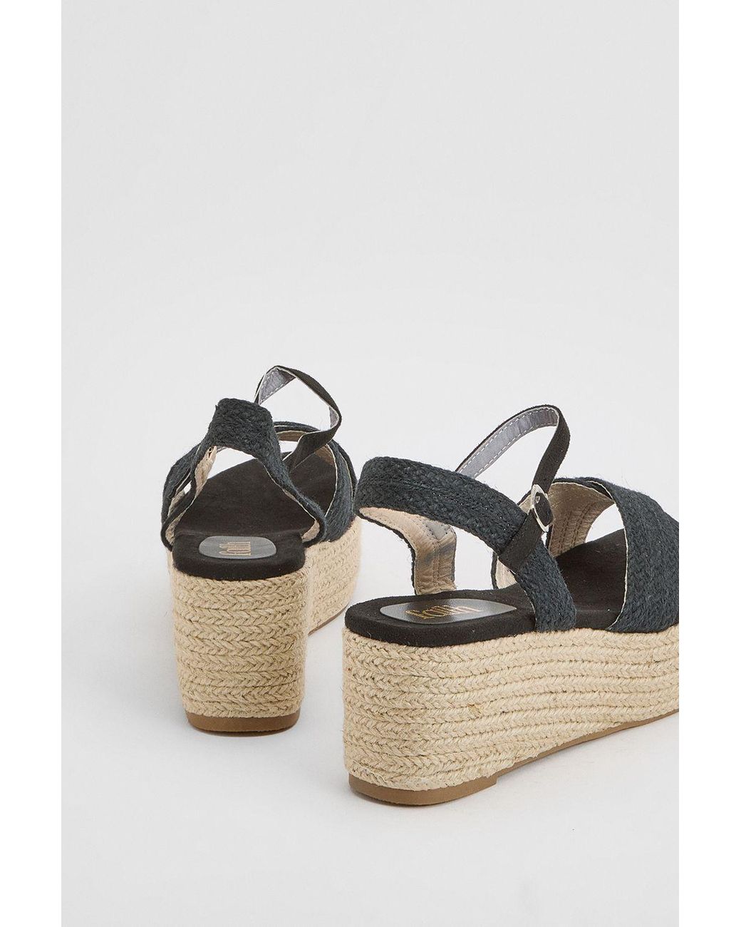 Faith Blue Olivia Open Toe Platform Espadrille Wedge Sandals