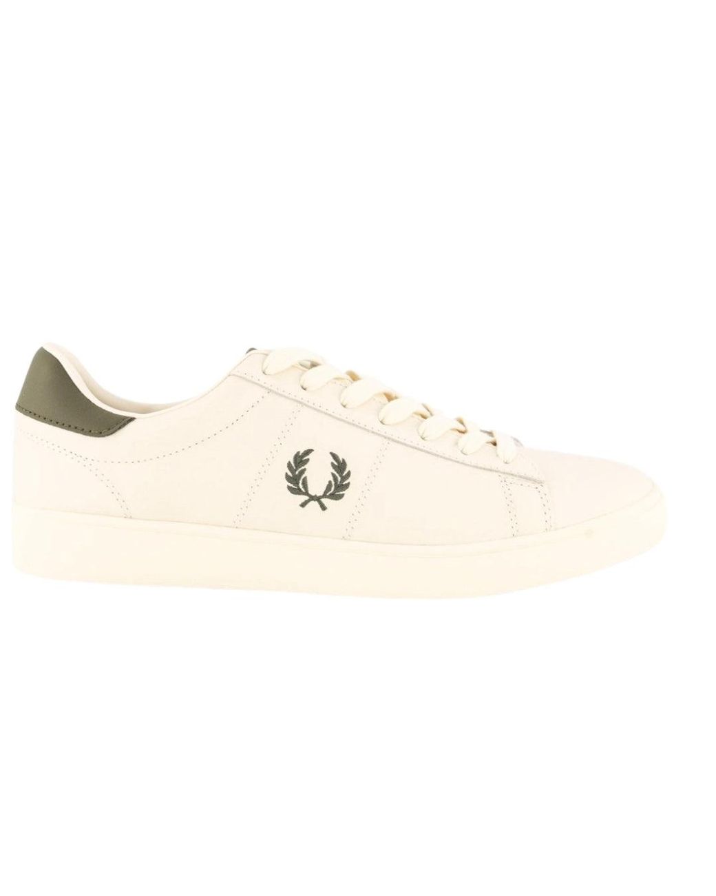 Fred Perry White Spencer Leather Ecru Trainers for men