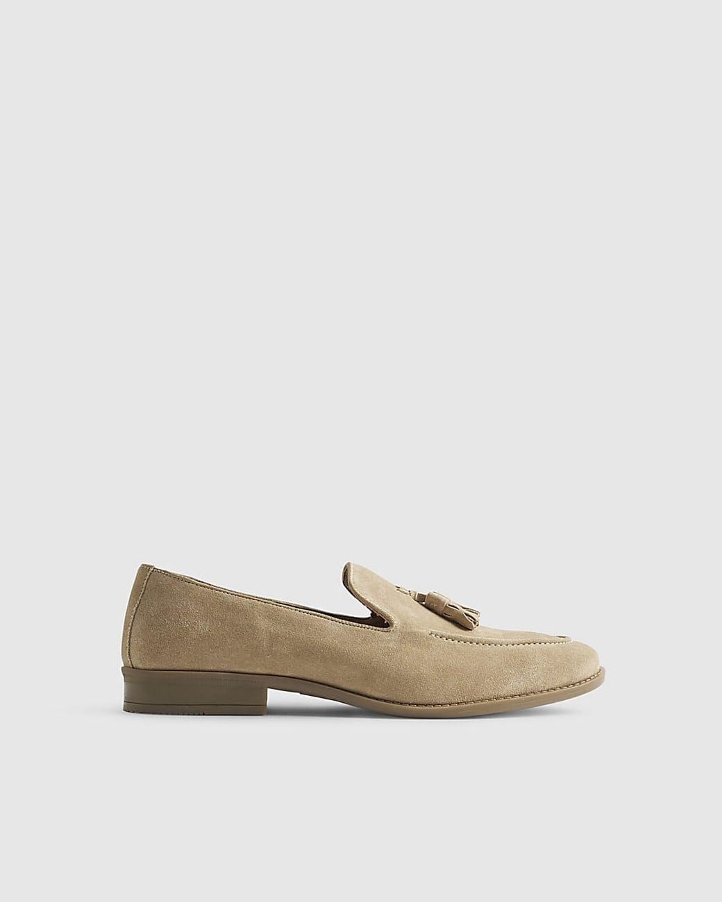 River Island Natural Loafers Suede Slip On Round Toe for men
