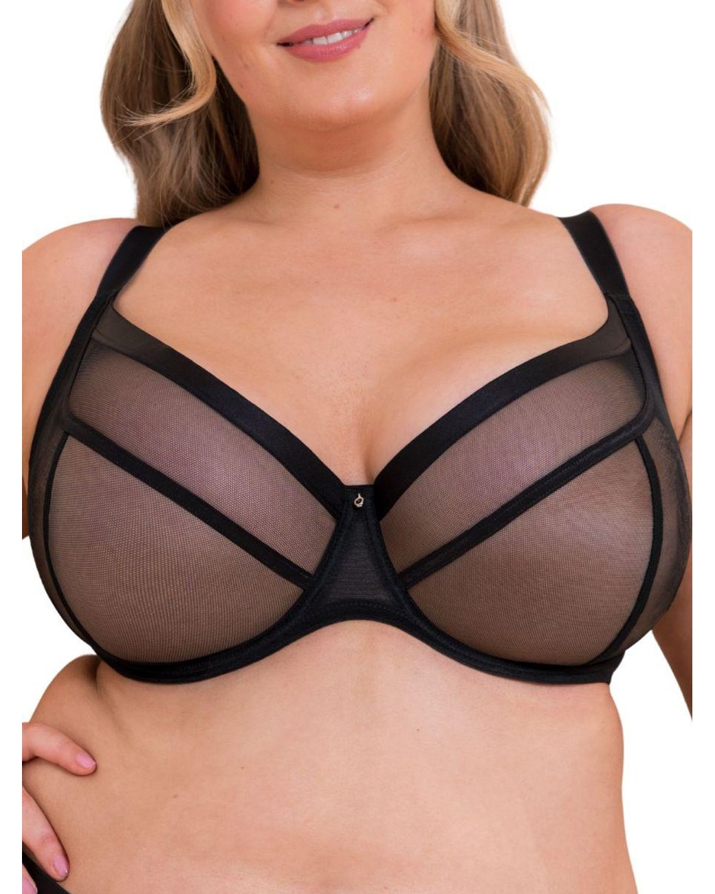 Curvy Kate Black Lightstyle Sheer Plunge Bra