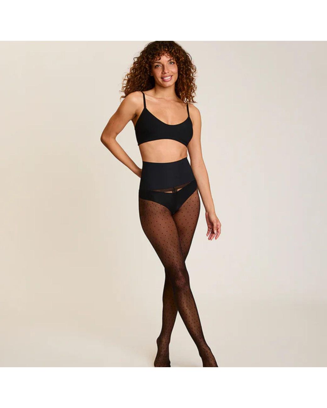 Commando Black Chic Dot Tights