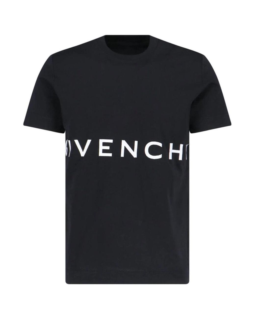 Givenchy Black Embroidered Logo Oversized T-Shirt Cotton for men