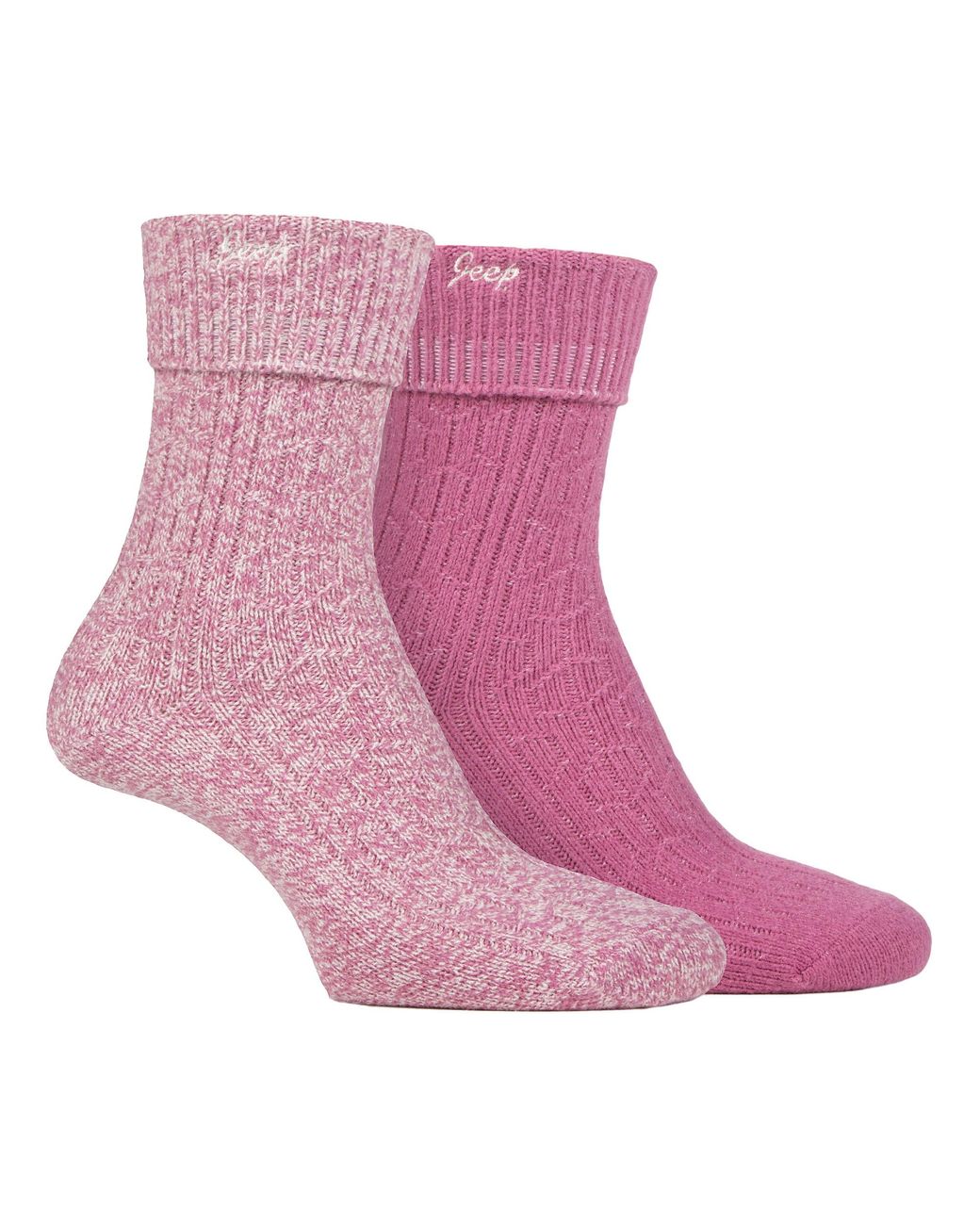 Jeep Pink Ladies Turn Cuff Socks