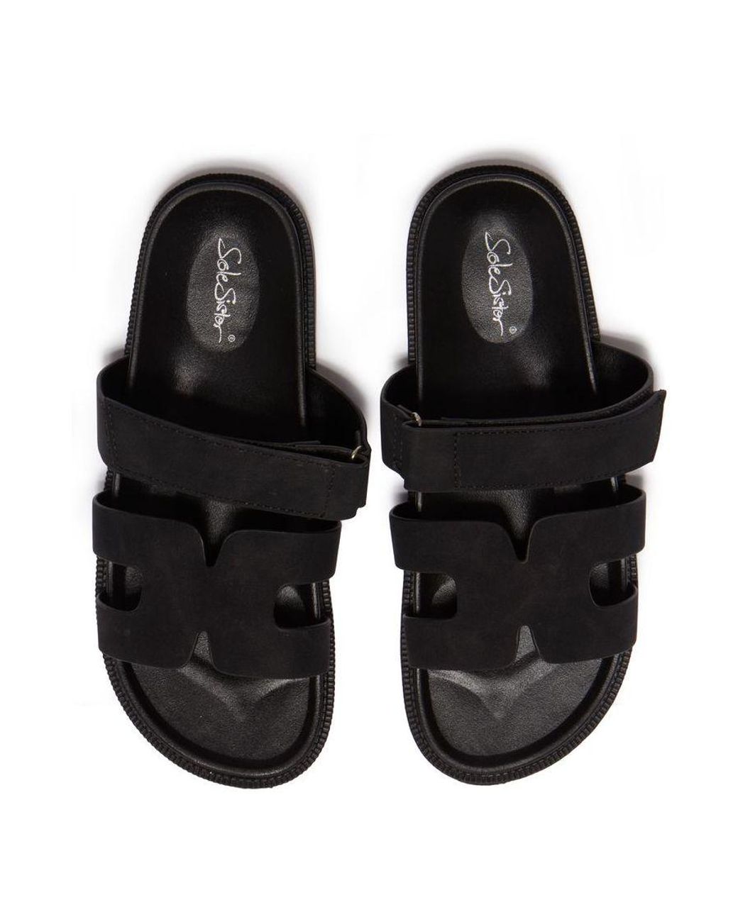 SOLESISTER Black Hope Footbed Sandals