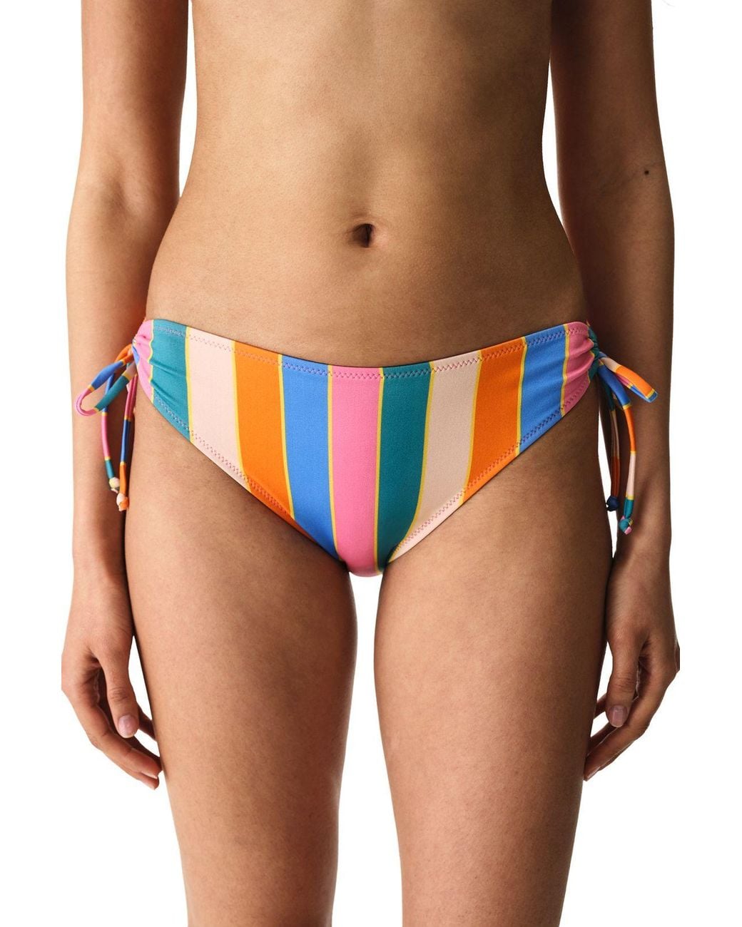 Penti Blue Katelyn Ring Striped Mid Waist Bikini Bottom