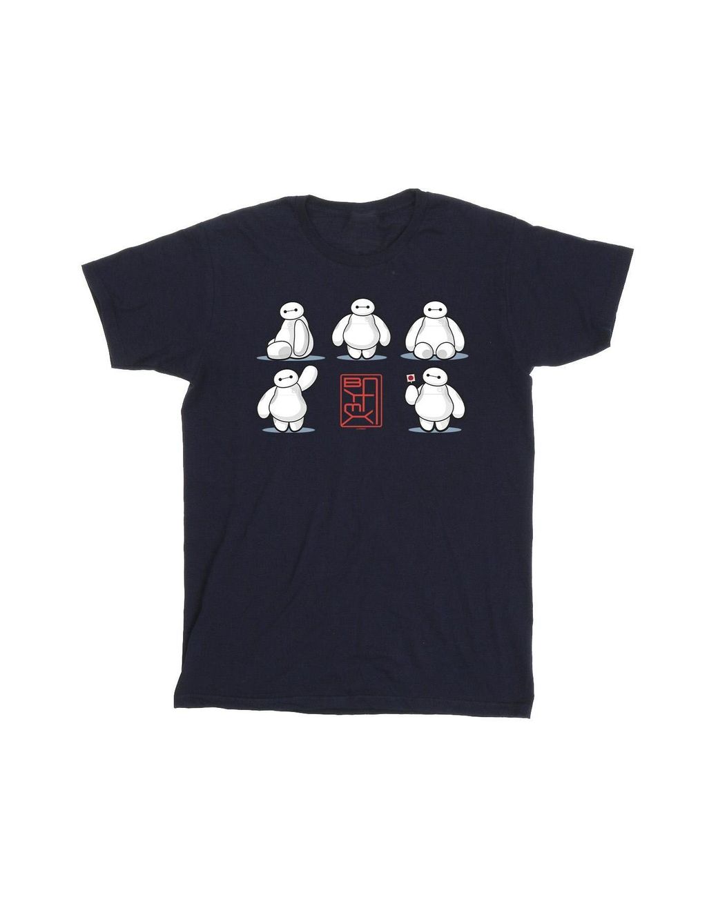 Disney Blue Big Hero 6 Baymax Many Poses T-Shirt for men