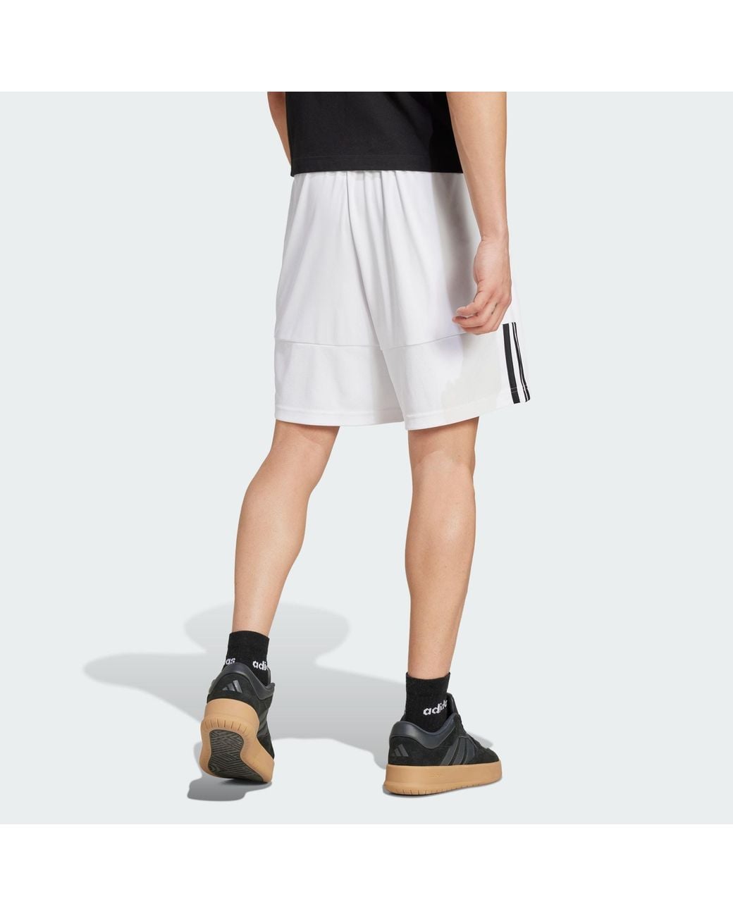 Adidas White Sereno Aeroready Cut 3-Stripes Shorts for men