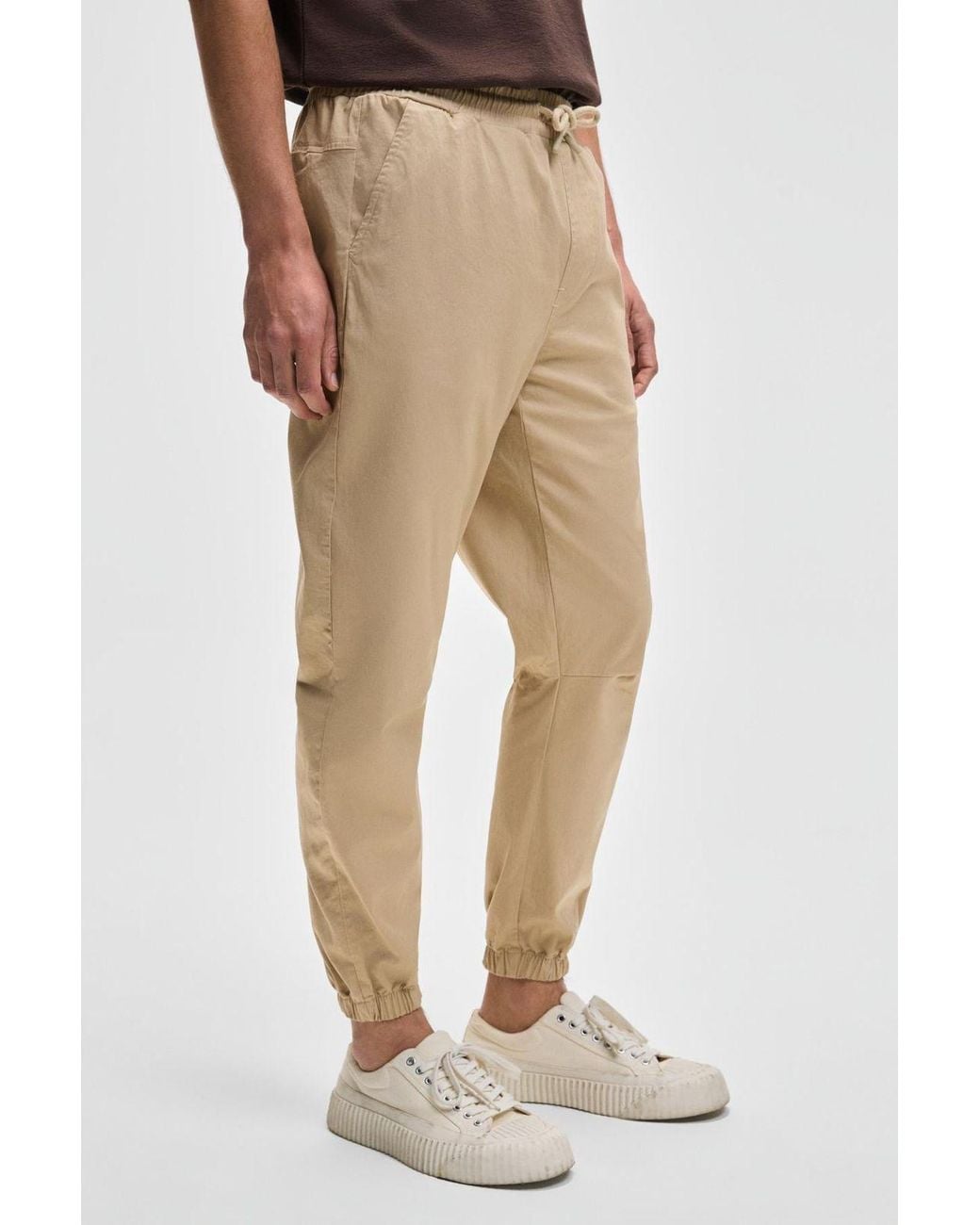 Grimelange Natural Elastic Waist Jogger Pants for men