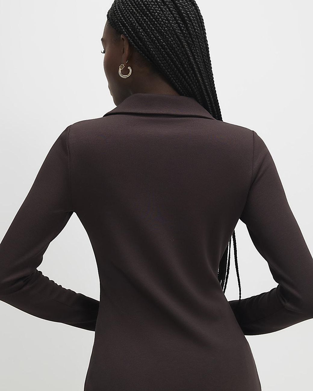 River Island Black Shirt Long Sleeve Premium Button Viscose