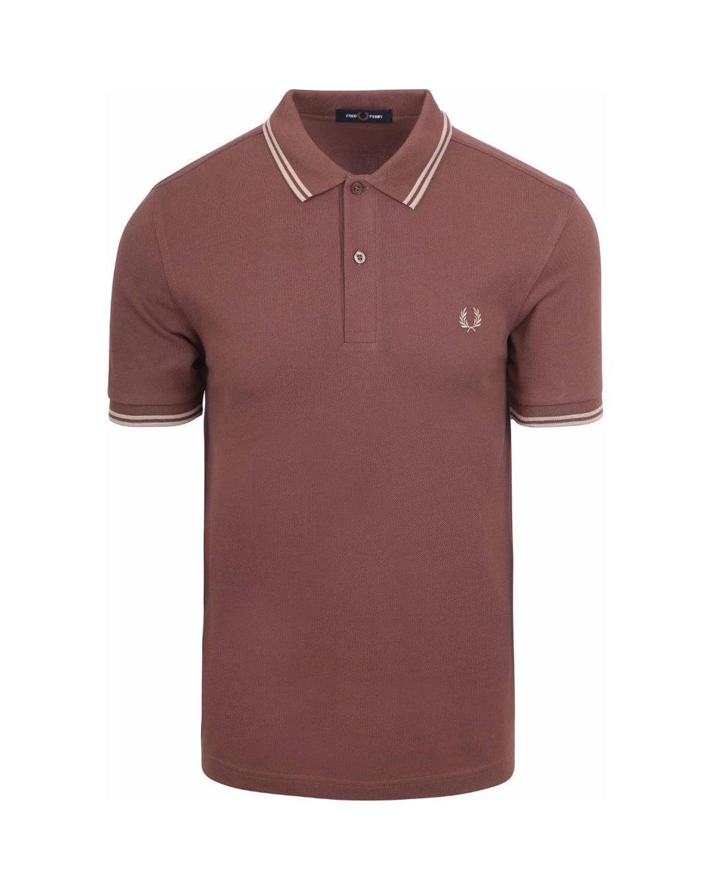 Fred Perry Red Twin Tipped Warm Brick Polo Shirt for men