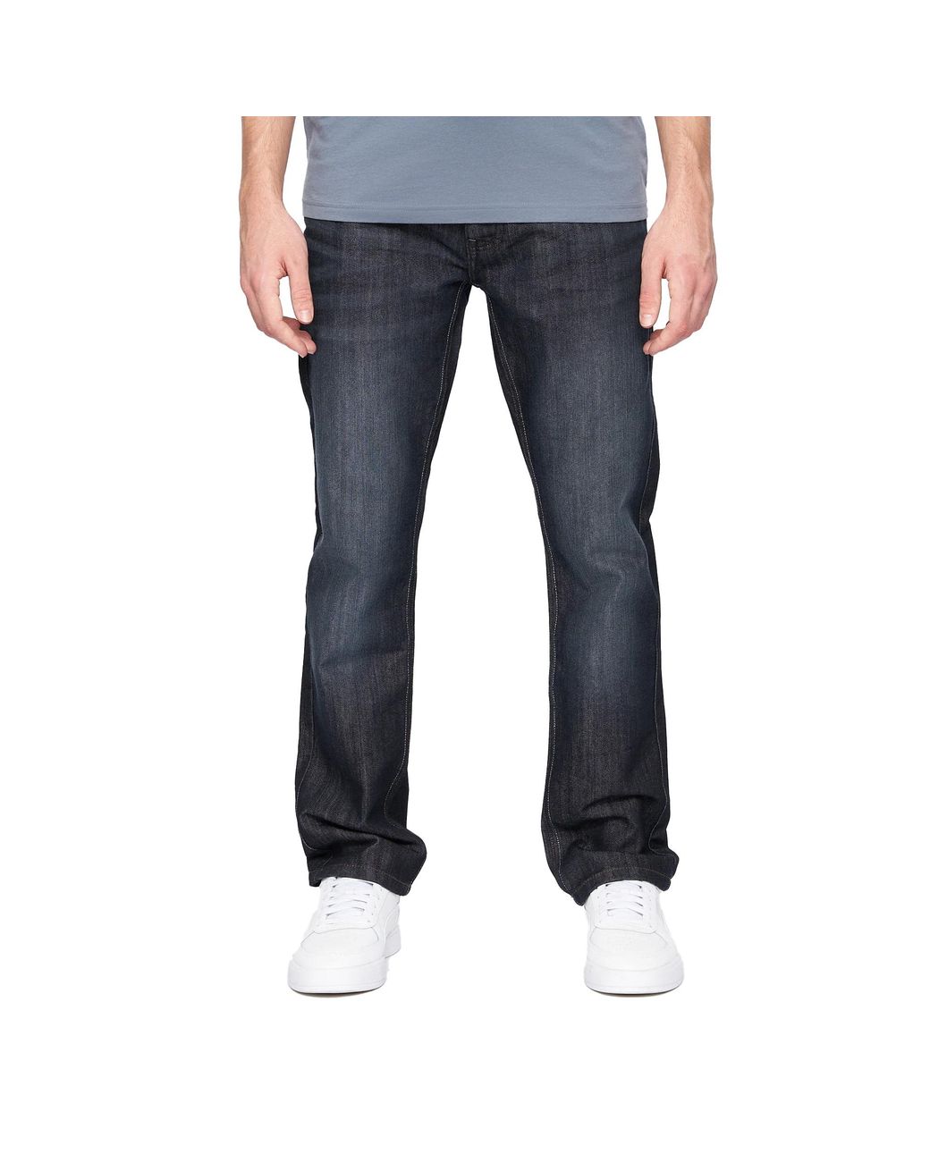 Crosshatch Blue New Techno Denim Embossed Jeans (Dark Wash) for men