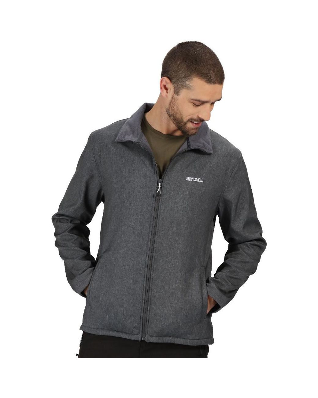 Regatta Gray Cera V Durable Wind Resistant Softshell Jacket for men