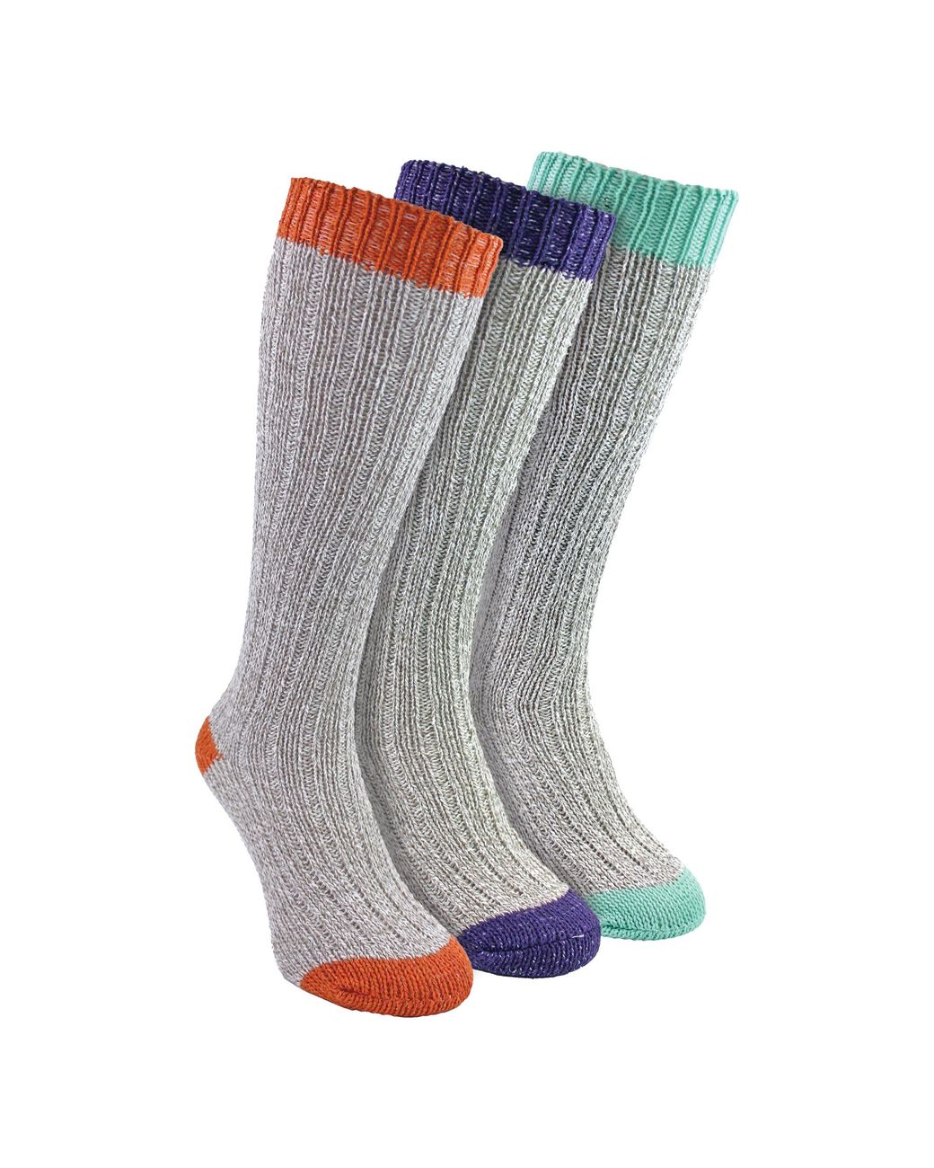 Sock Snob Gray 3 Pairs Extra Long Warm Wool Ladies Socks