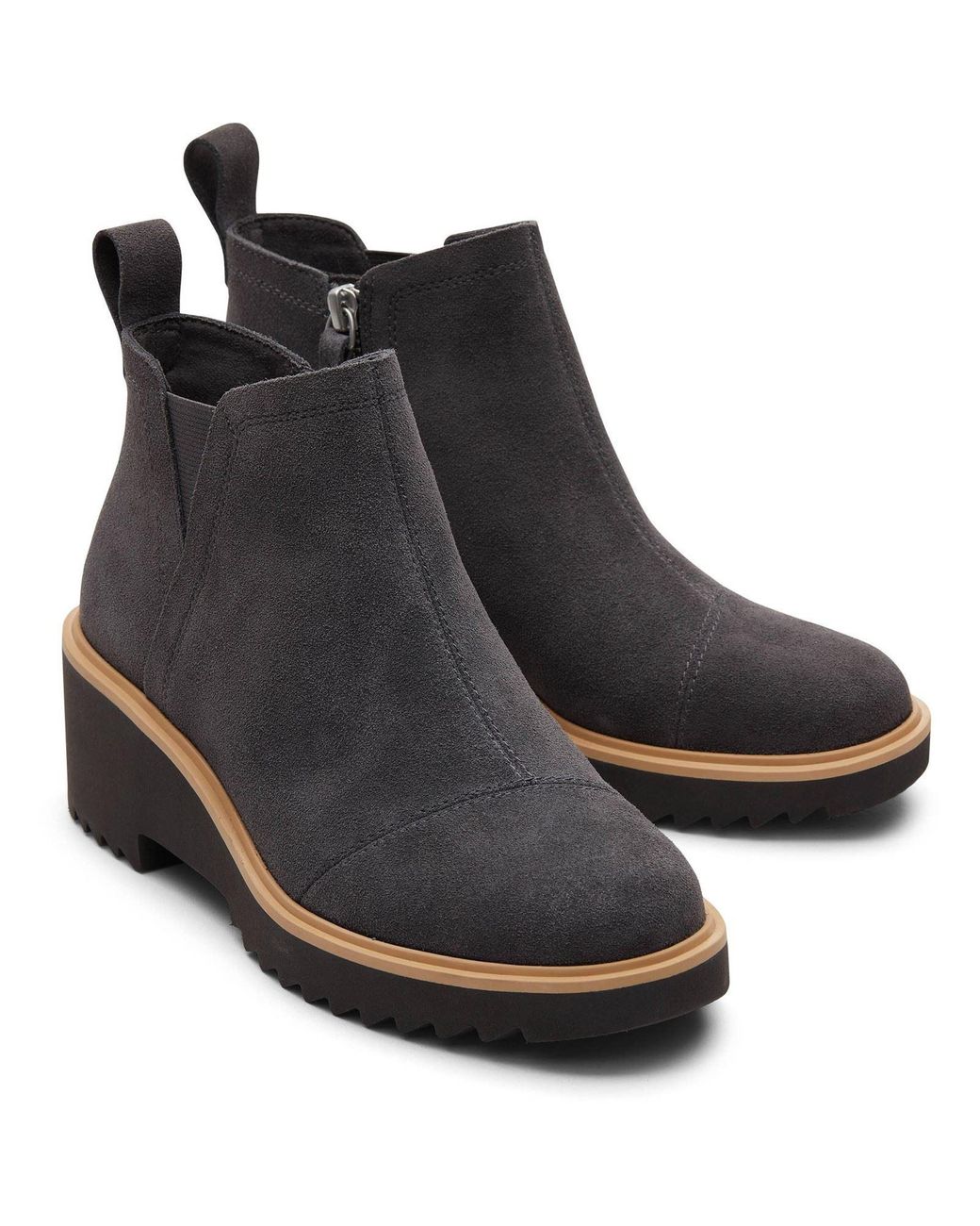 TOMS Black Maude Leather Forged Iron Boots