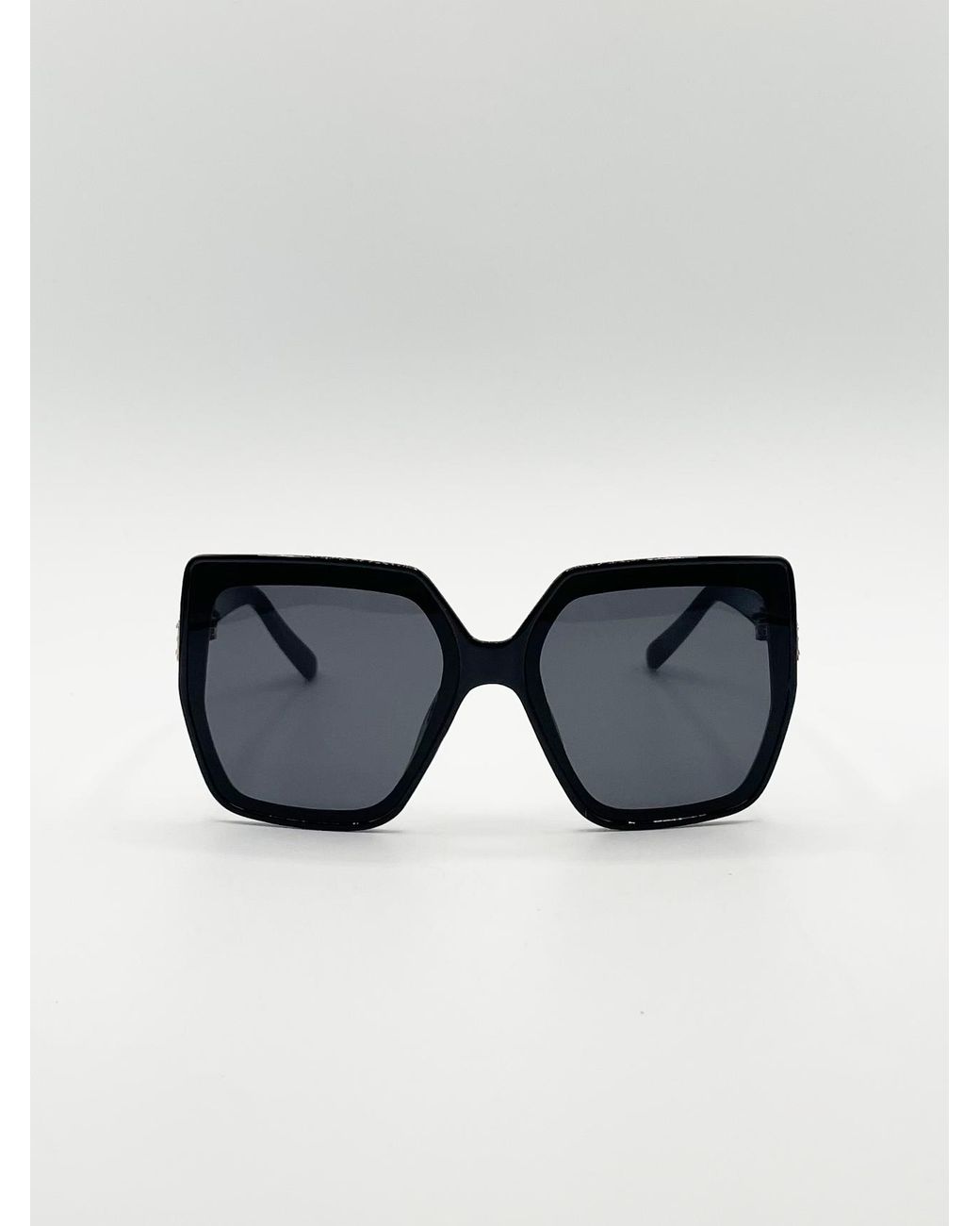 SVNX Blue Oversize Cateye Sunglasses With Diamante Detail