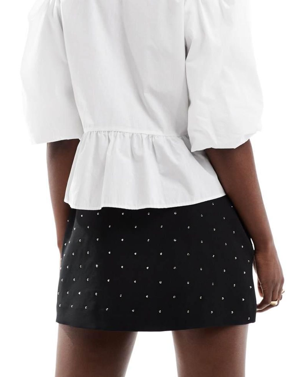 ASOS Black Tailored Hotfix Mini Skirt Co-Ord