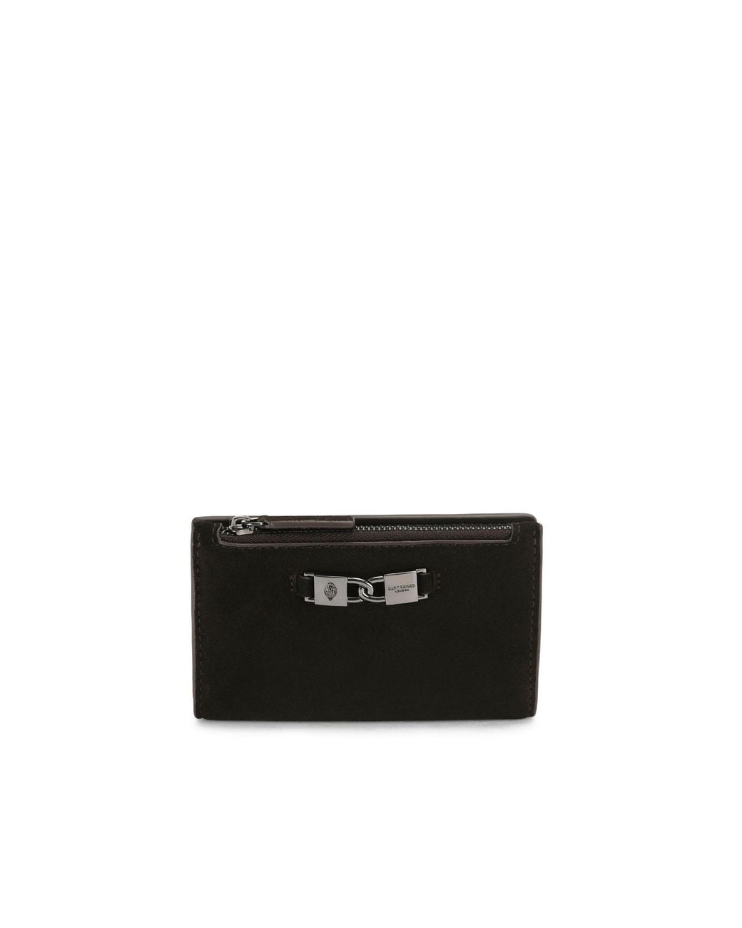 Kurt Geiger Black Suede Kingsley Bifold Wallet