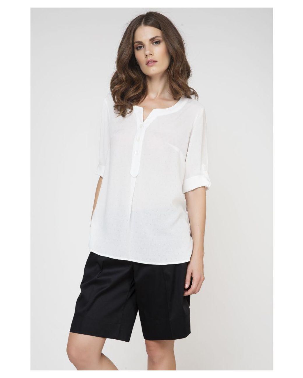 Conquista White Poplin Blouse