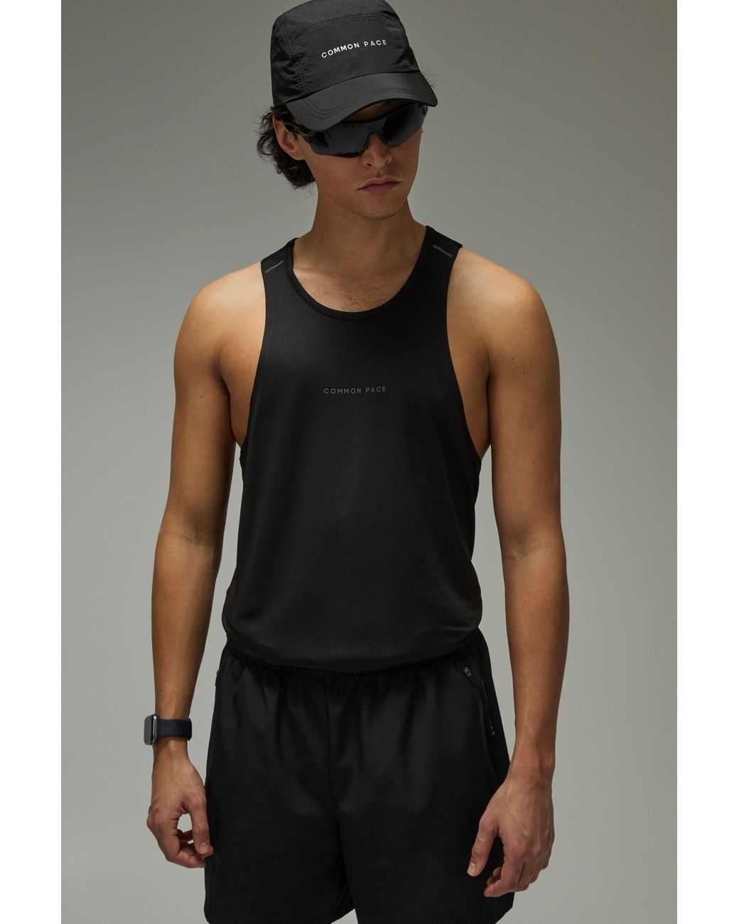 BoohooMAN Black Common Pace Running Ultra Singlet for men
