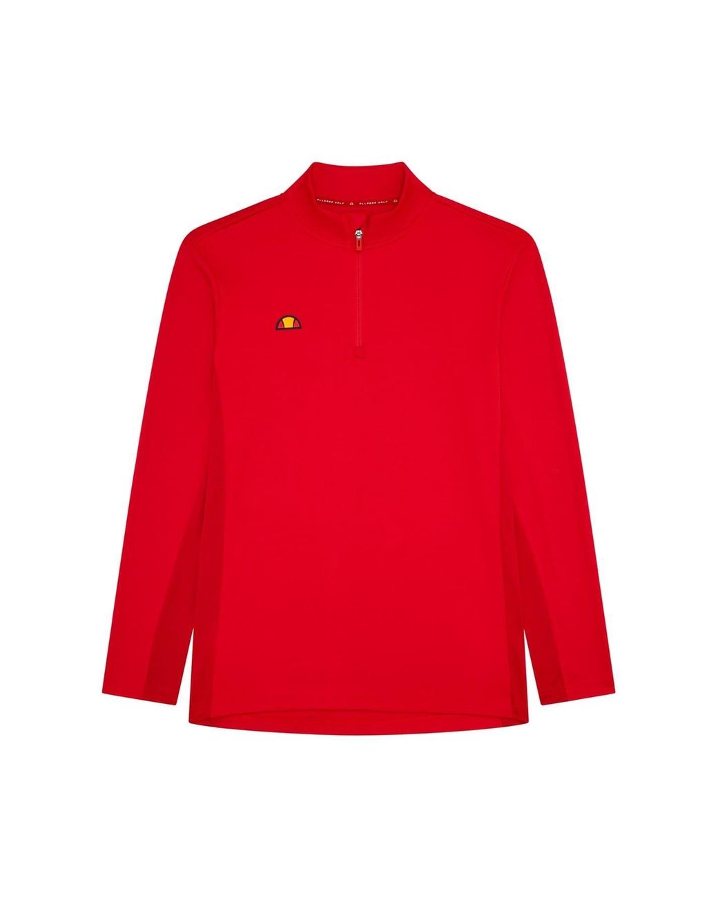 Ellesse Red Zip Neck Long Sleeve Midlayer Sweatshirt for men