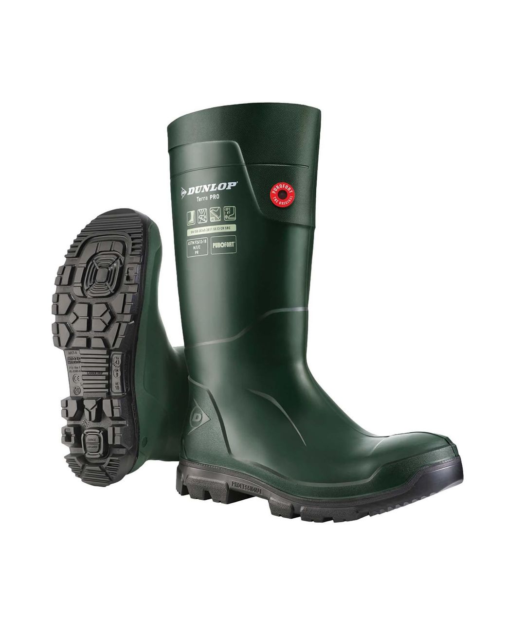 Dunlop Green Adult Purofort Terrapro Wellington Boots (Safety)