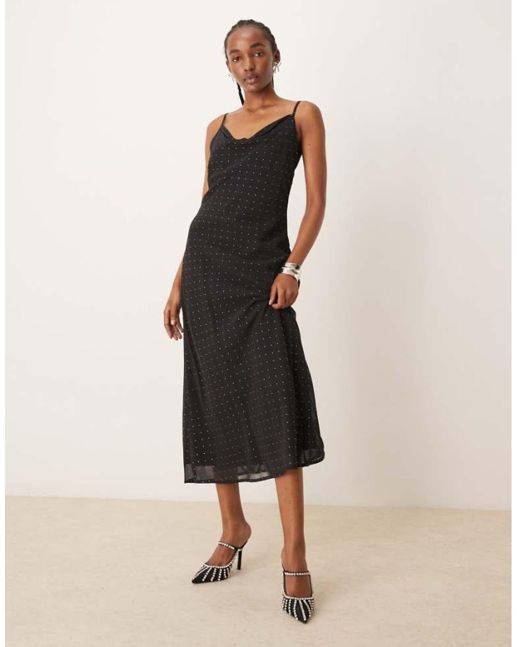 Jdy Natural Stud Details Midaxi Dress