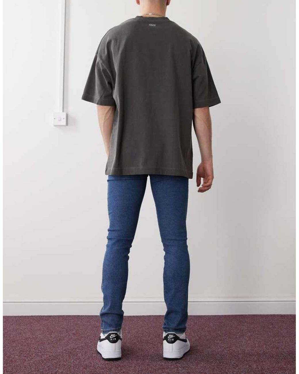 Dr. Denim Blue Snap Mid Waist Slim Skinny Fit Jeans for men