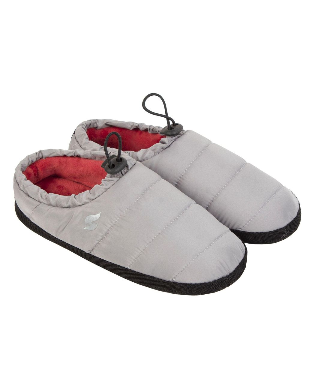 Heat Holders Gray Warm Comfy Drawstring Slippers for men