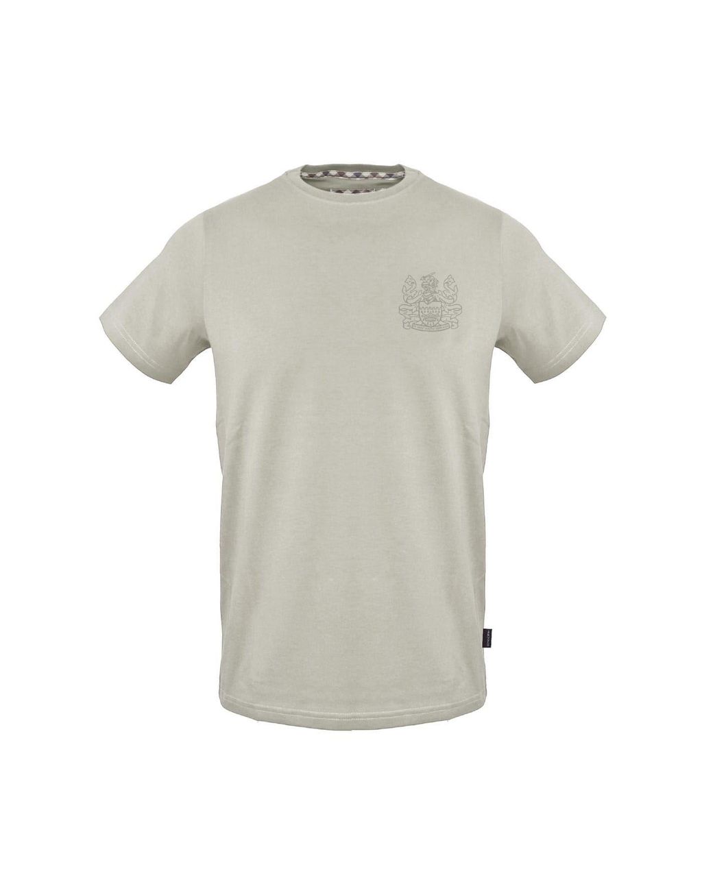 Aquascutum Gray Regular Fit Crew Neck Short Sleeve T-Shirt for men