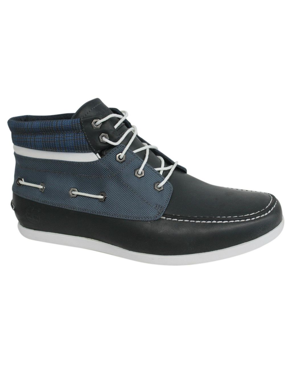Timberland Black Newmarket 5 Eye Lace Up 2 Tone Chukka Boat Shoes 6023R Z10A for men