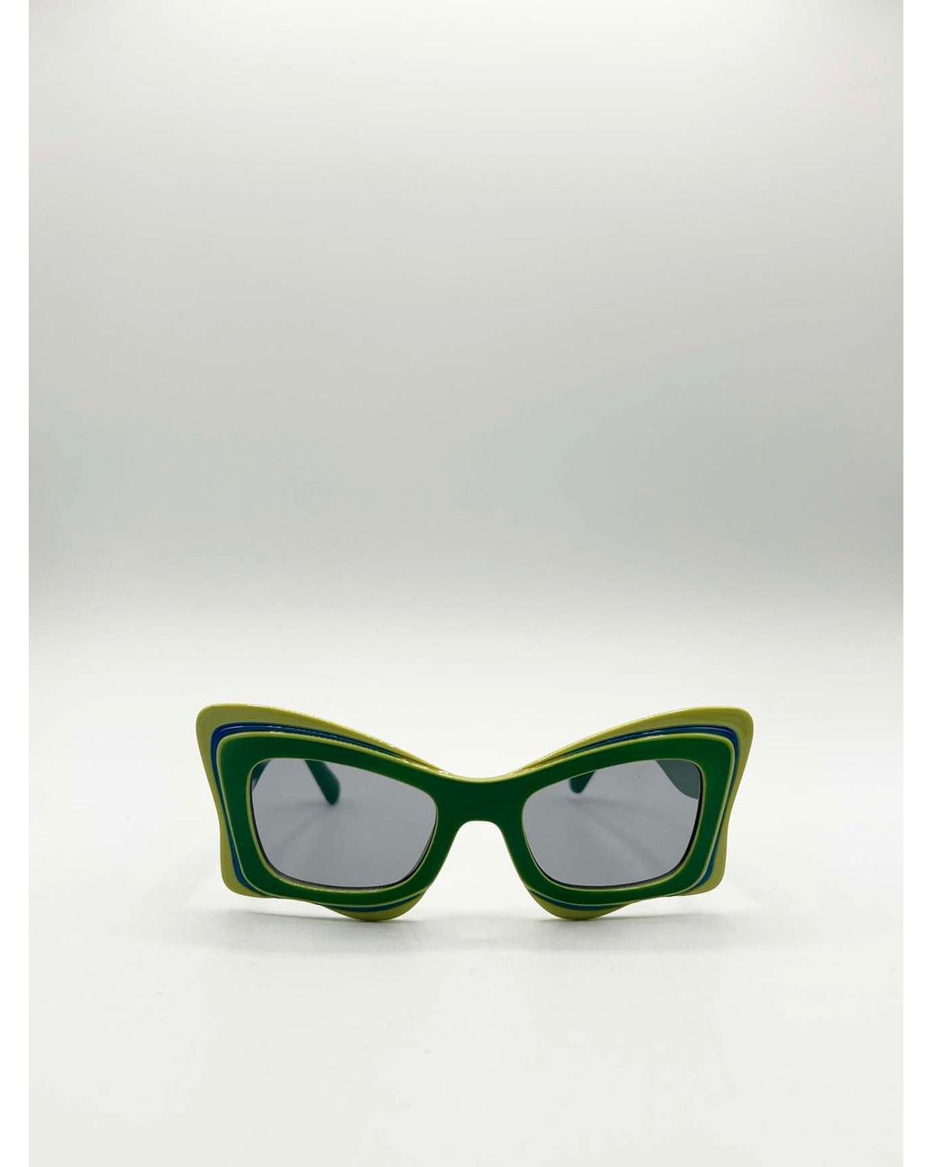 SVNX Green Bold Butterfly Cat-Eye Sunglasses Lime