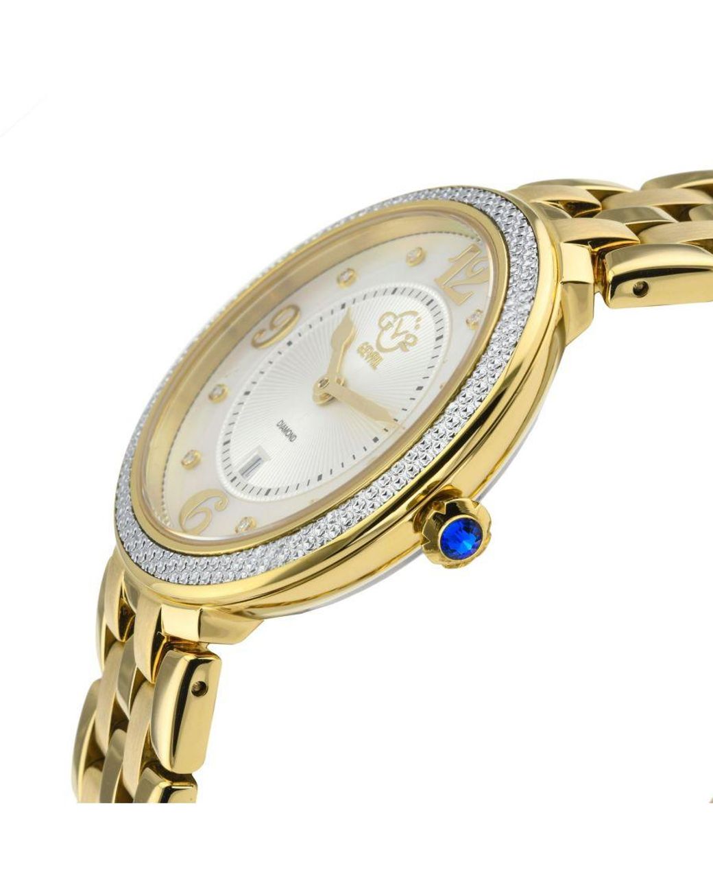 Gv2 Metallic Verona Swiss Quartz Diamond Stainless Steel Watch