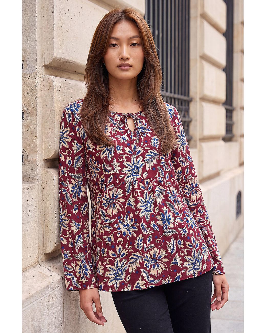 Roman Red Floral Soft Touch Top