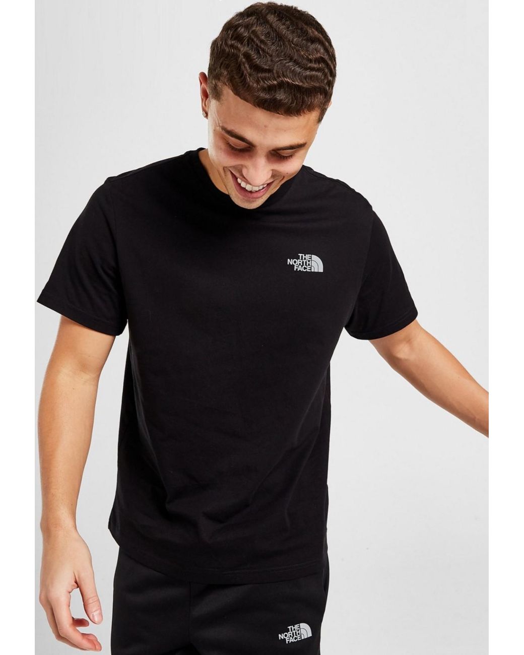 The North Face Black Simple Dome Reflective Logo T Shirt for men