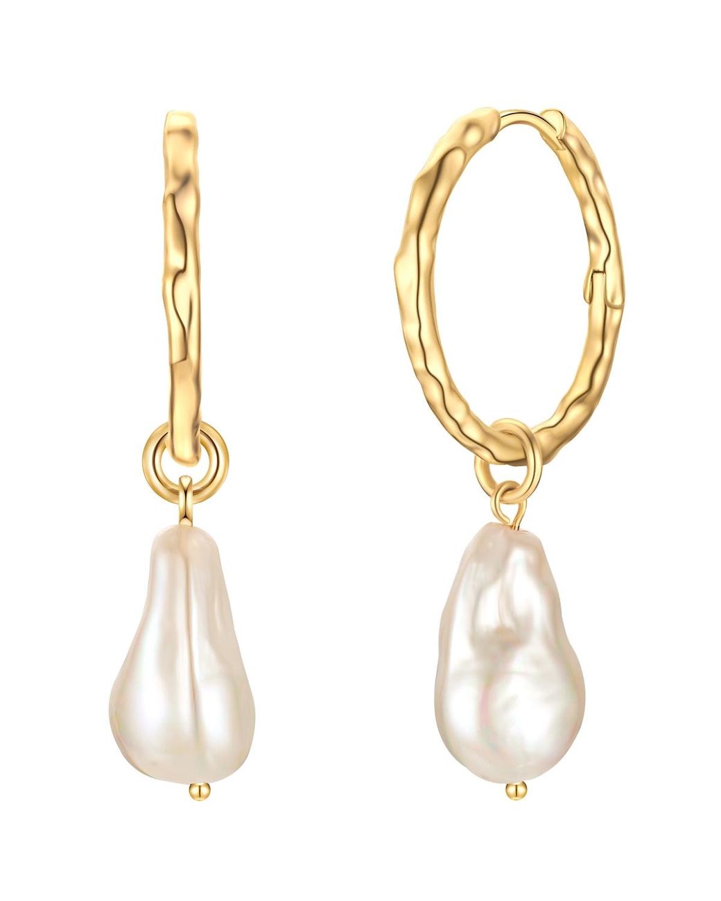 YOKOAMII Metallic Earrings Metal