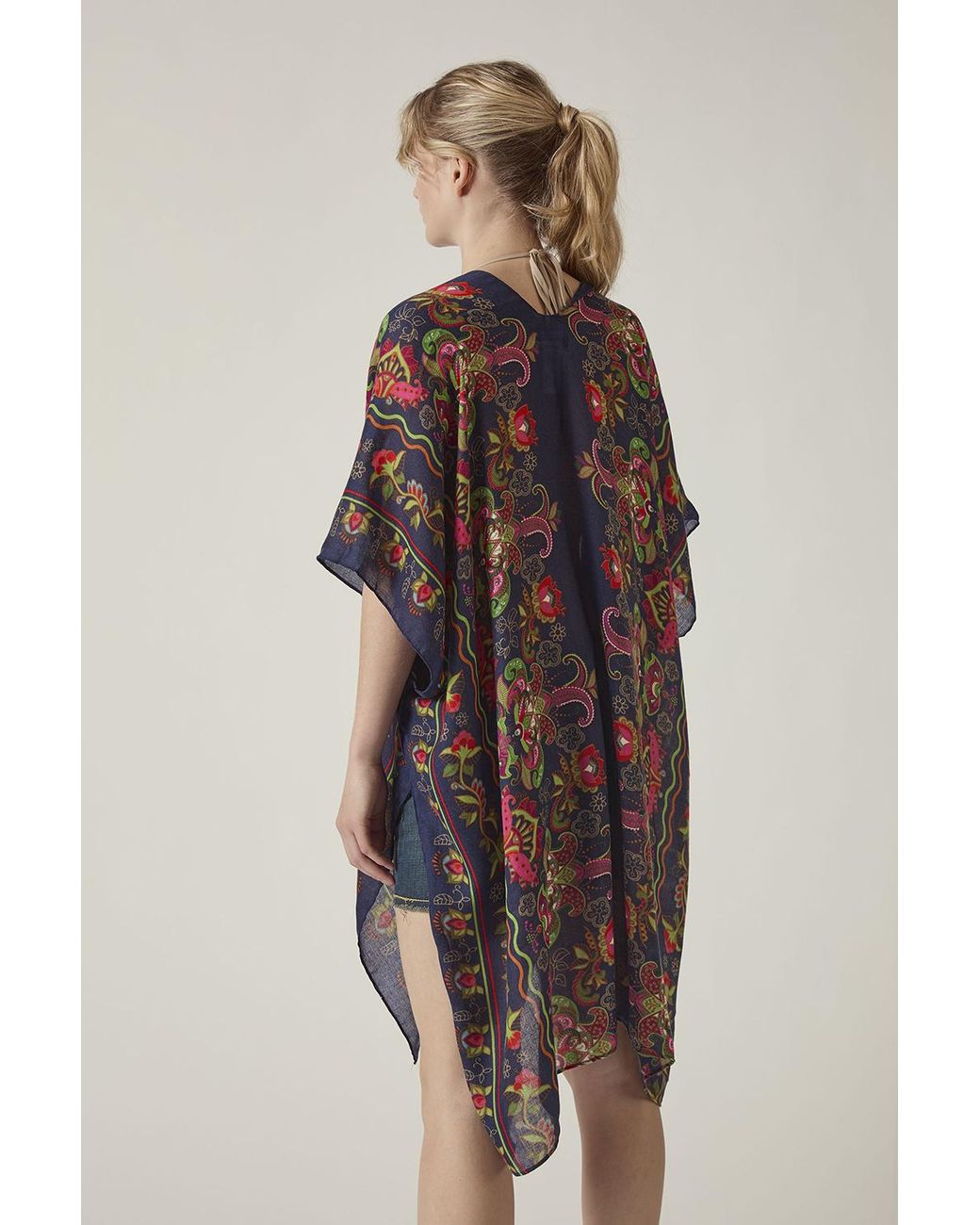 James Lakeland Blue Paisley Beach Cover-Up Kaftan