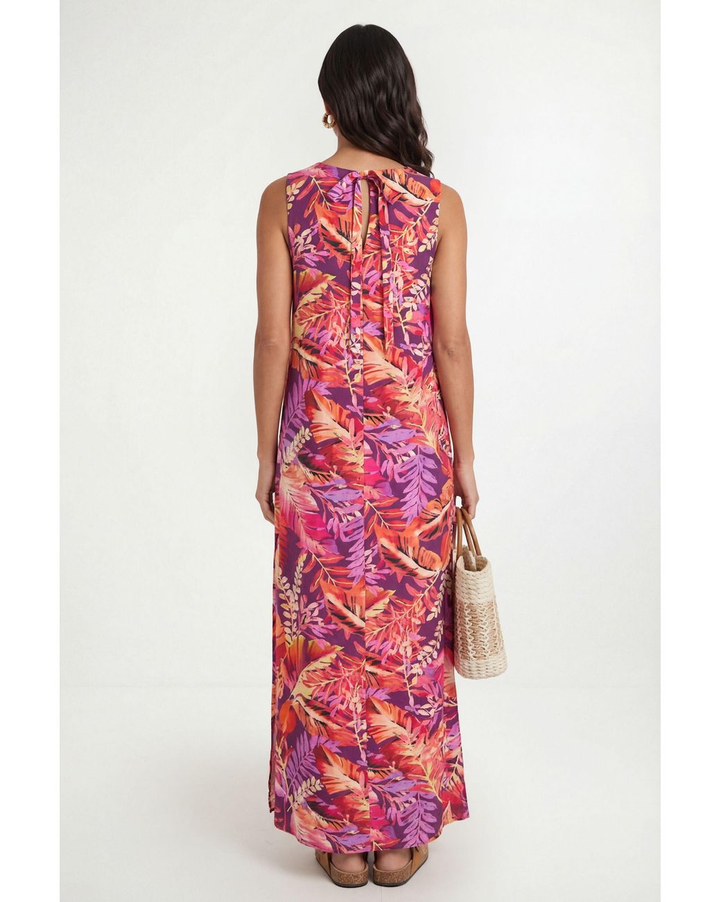 Wallis Red Floral Tie Back Maxi Dress