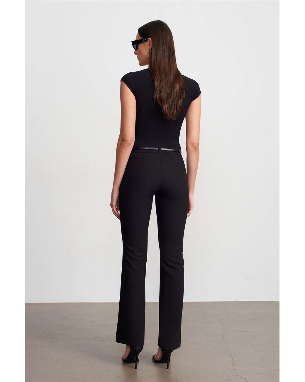 Dilvin Blue High-Waist Flare Pants With Pockets