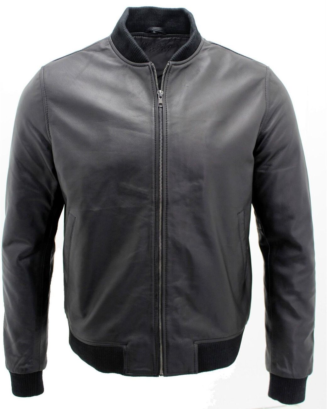 Infinity Leather Gray Varisty Bomber Jacket for men