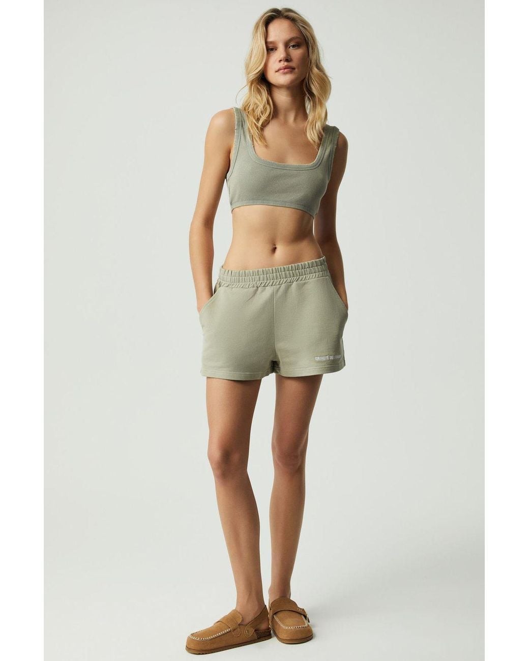 Grimelange Natural Relaxed Mid Waist Sweat Shorts