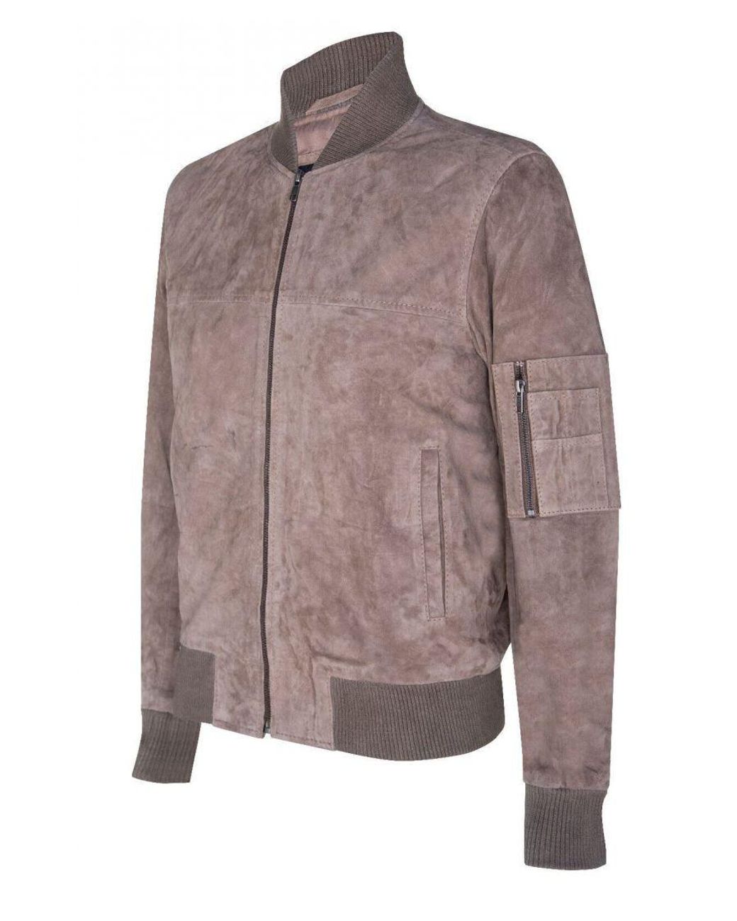 Infinity Leather Brown Suede Trucker Shirt Denim Jacket for men