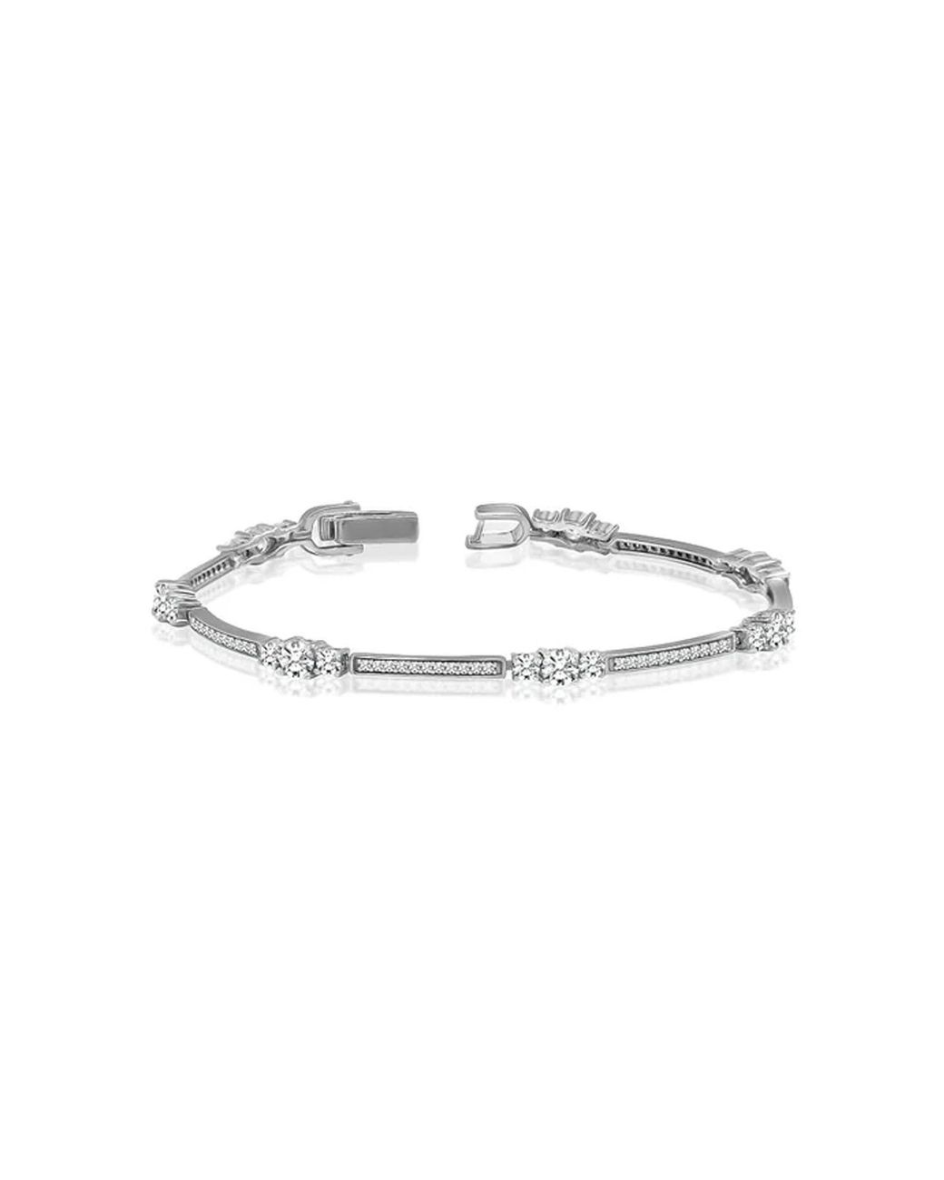 Bibei Metallic Bracelet With Sparkling Cubic Zirconia, 925 Sterling Bipu022