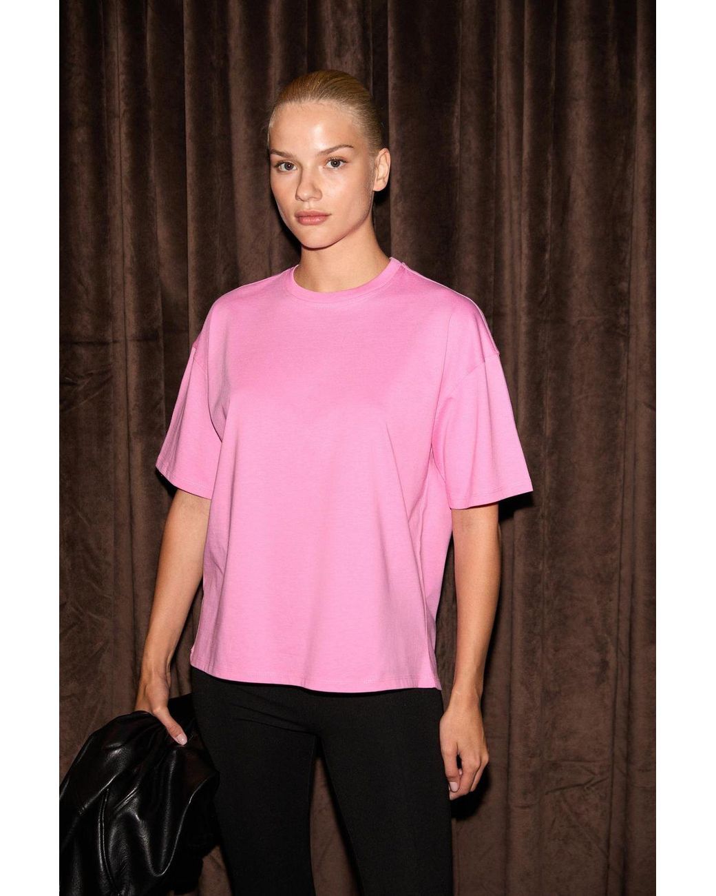 Grimelange Pink Oversized Crew Neck T-Shirt