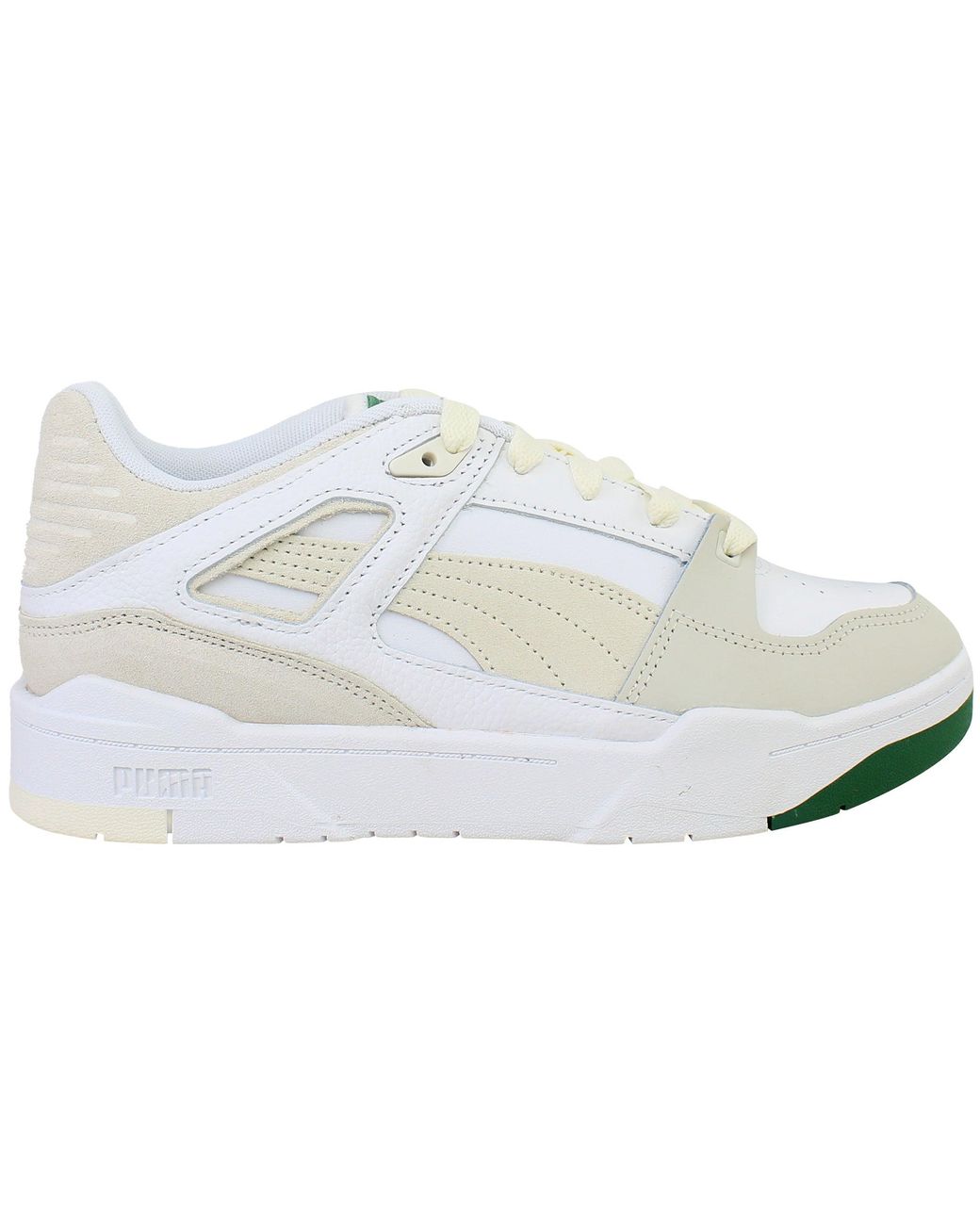 PUMA White Slipstream Retro Trainers Suede